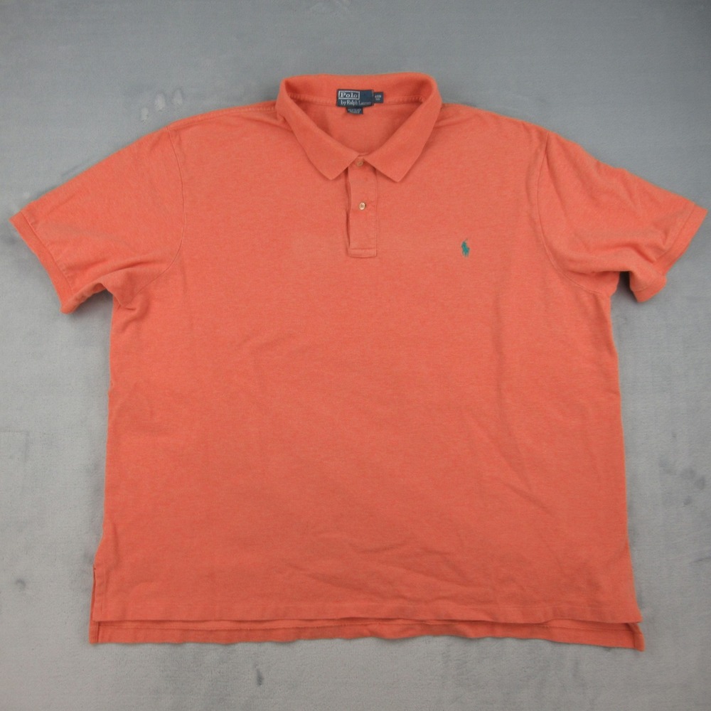 Polo Ralph Lauren Polo Shirt Mens 4XB Orange Short Sleeve Pique Pony Logo
